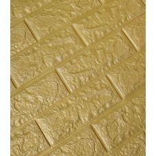 Самоклеющаяся декоративная панель золотой кирпич 700х770х5 мм