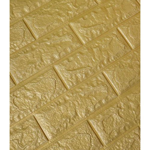 Самоклеющаяся декоративная панель золотой кирпич 700x770x5 мм