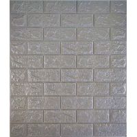 Самоклеющаяся декоративная 3D панель под серый серебристый кирпич 700х770х5 мм