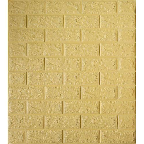 Самоклеющаяся декоративная 3D панель под бежевый кирпич 700x770x5 мм