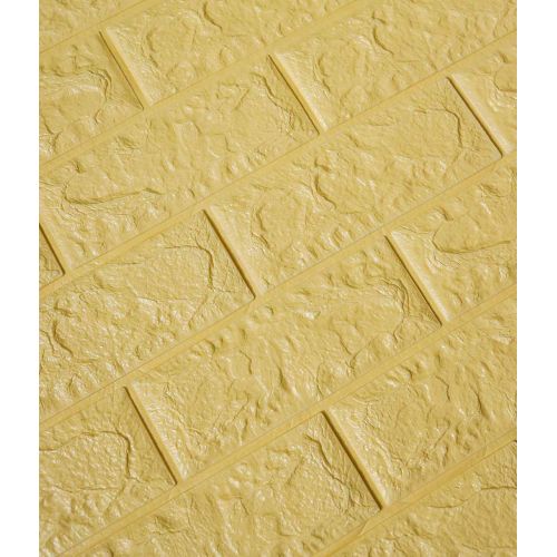 Самоклеющаяся декоративная 3D панель под бежевый кирпич 700x770x5 мм