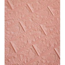Самоклеющаяся декоративная панель розовый кирпич 700х770х5 мм