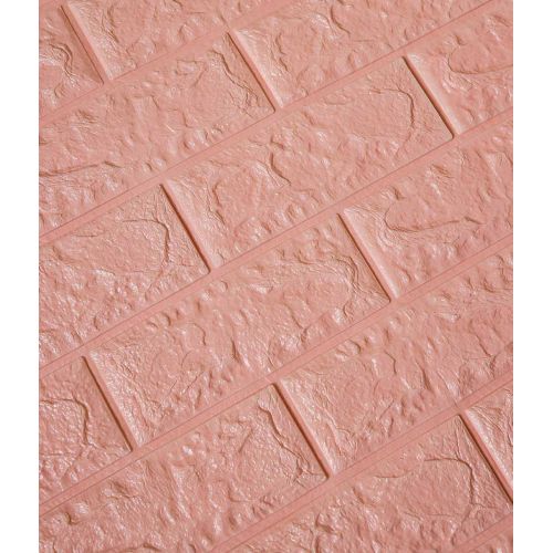 Самоклеющаяся декоративная панель розовый кирпич 700x770x5 мм