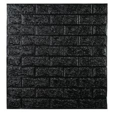 Самоклеющаяся декоративная панель черный кирпич 700х770х5 мм