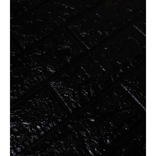 Самоклеющаяся декоративная панель черный кирпич 700x770x5 мм