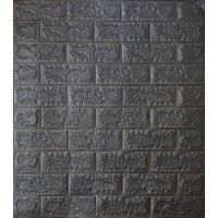 Самоклеющаяся декоративная 3D панель кирпич графит 700х770х5 мм