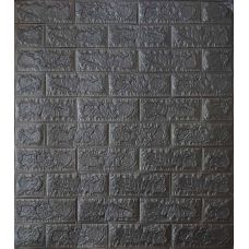 Самоклеющаяся декоративная 3D панель кирпич графит 700х770х5 мм