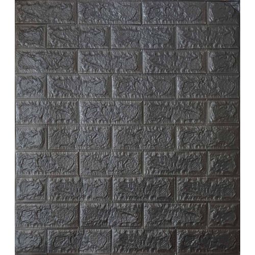 Самоклеющаяся декоративная 3D панель кирпич графит 700x770x5 мм