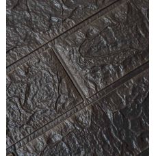 Самоклеющаяся декоративная 3D панель кирпич графит 700х770х5 мм