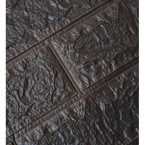 Самоклеющаяся декоративная 3D панель кирпич графит 700x770x5 мм