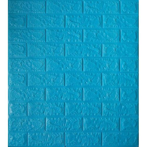 Самоклеющаяся декоративная 3D панель кирпич синее небо 700x770x5 мм