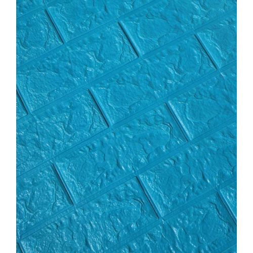 Самоклеющаяся декоративная 3D панель кирпич синее небо 700x770x5 мм