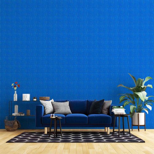 Самоклеющаяся декоративная 3D панель кирпич синее небо 700x770x5 мм