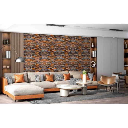 Самоклеющаяся декоративная 3D панель кирпич песчаник 700x770x5 мм