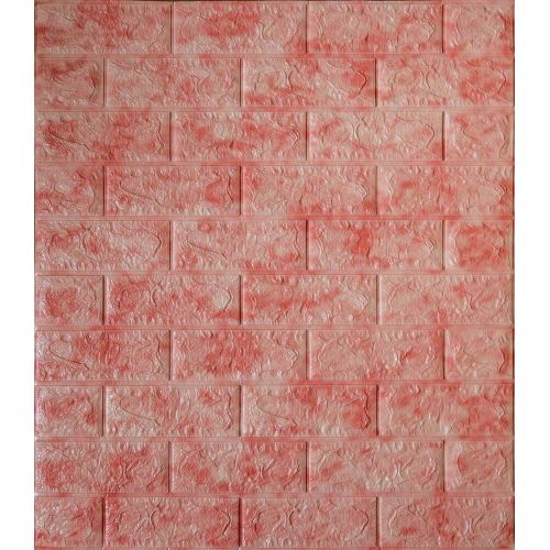 Самоклеющаяся декоративная 3D панель розовый мрамор 700x770x5 мм