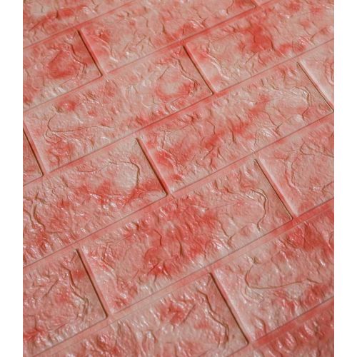 Самоклеющаяся декоративная 3D панель розовый мрамор 700x770x5 мм