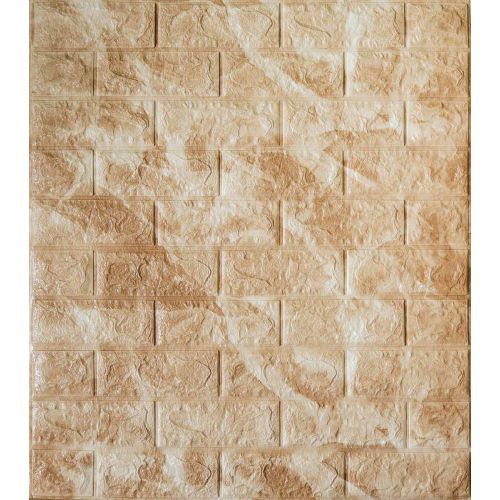 Самоклеющаяся декоративная 3D панель мрамор холодный беж 700x770x5 мм