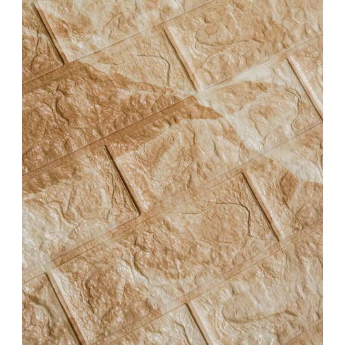 Самоклеющаяся декоративная 3D панель мрамор холодный беж 700x770x5 мм