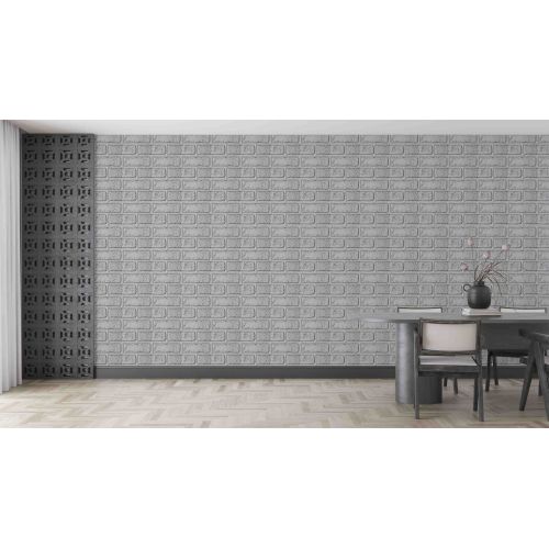 Самоклеющаяся декоративная 3D панель кирпич деко серебристый 700x700x5 мм