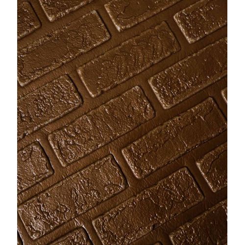 Самоклеющаяся декоративная 3D панель кирпич деко коричневый 700x700x5 мм