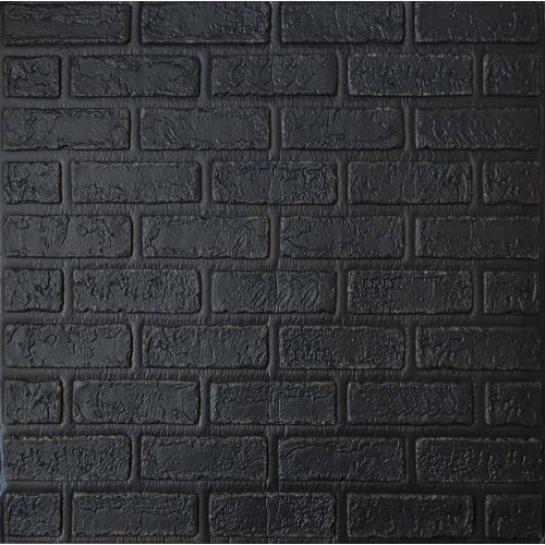 Самоклеющаяся декоративная 3D панель кирпич деко графит 700x700x5 мм
