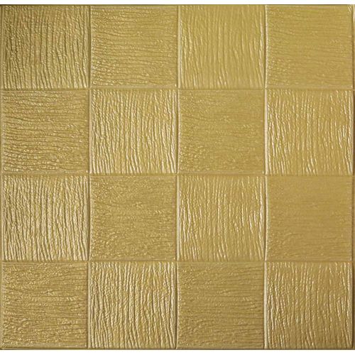 Самоклеющаяся декоративная 3D панель золотое плетение 700x700x5 мм