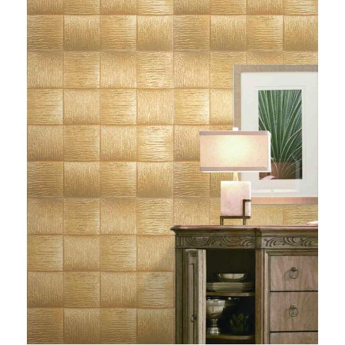 Самоклеющаяся декоративная 3D панель золотое плетение 700x700x5 мм