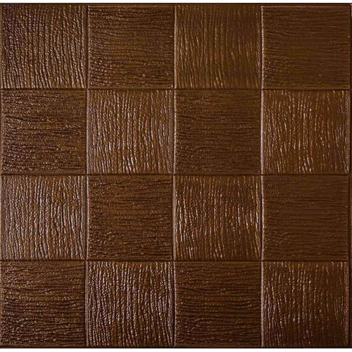 Самоклеющаяся декоративная 3D панель коричневое плетение 700x700x5 мм