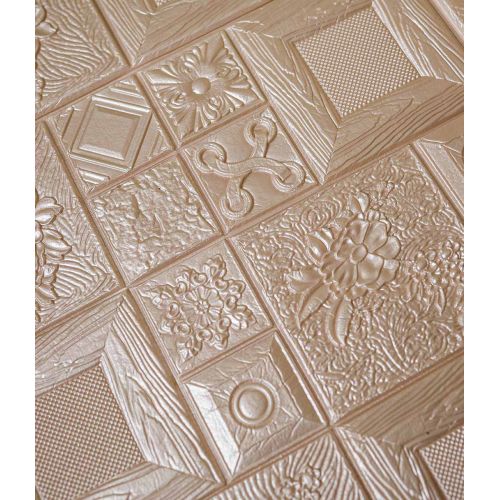 Самоклеющаяся декоративная 3D панель розовое золото 700x700x5 мм