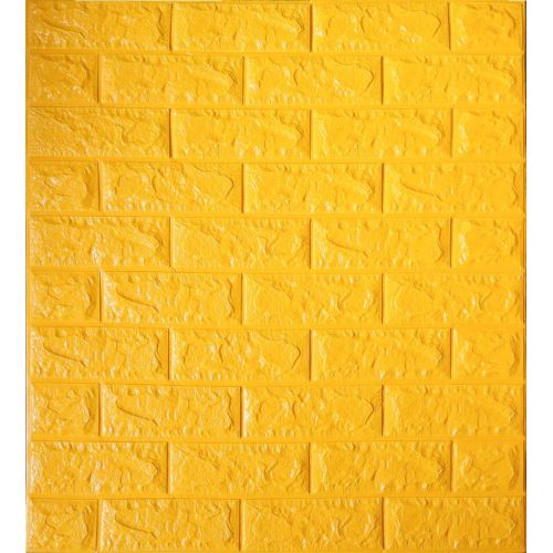 Самоклеющаяся декоративная панель желтый кирпич 700x770x5 мм