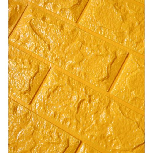 Самоклеющаяся декоративная панель желтый кирпич 700x770x5 мм