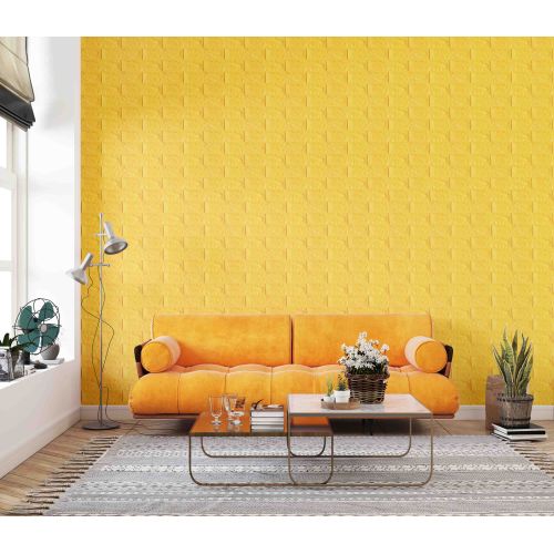 Самоклеющаяся декоративная панель желтый кирпич 700x770x5 мм