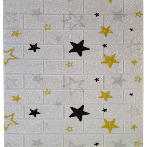 Самоклеющаяся декоративная 3D панель большие звезды 700x770x5 мм