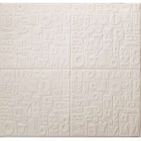 Самоклеющаяся декоративная 3D панель белые буквы 700х700х5 мм