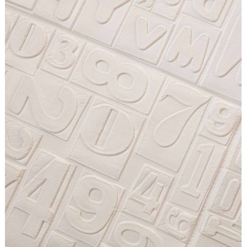 Самоклеющаяся декоративная 3D панель белые буквы 700x700x5 мм