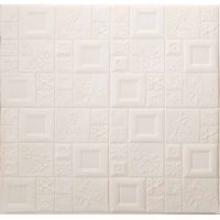 Самоклеющаяся декоративная 3D панель арт белый 700х700х5 мм