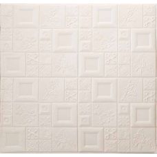 Самоклеющаяся декоративная 3D панель арт белый 700х700х5 мм