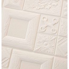 Самоклеющаяся декоративная 3D панель арт белый 700х700х5 мм