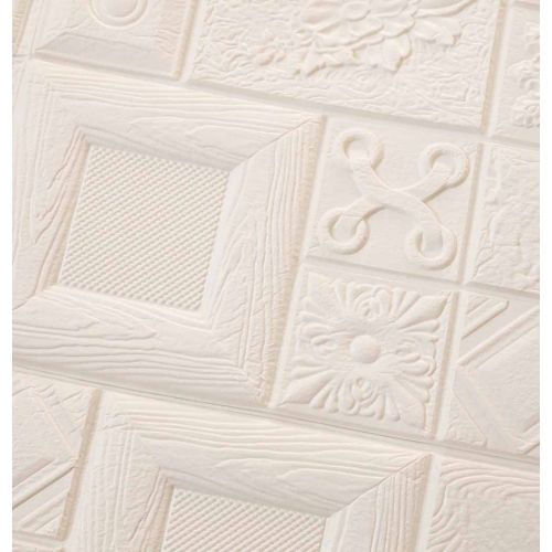 Самоклеющаяся декоративная 3D панель арт белый 700x700x5 мм