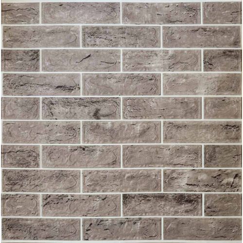 Самоклеющаяся декоративная 3D панель кирпич контраст темно-серый 680x680x4 мм