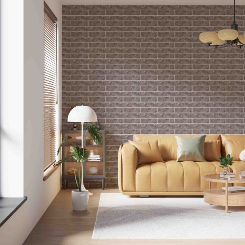 Самоклеющаяся декоративная 3D панель кирпич контраст темно-серый 680x680x4 мм