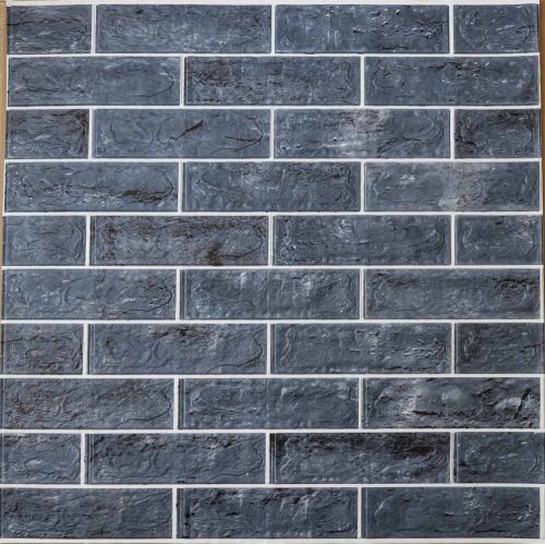 Самоклеющаяся декоративная 3D панель кирпич контраст графит 680x680x4 мм