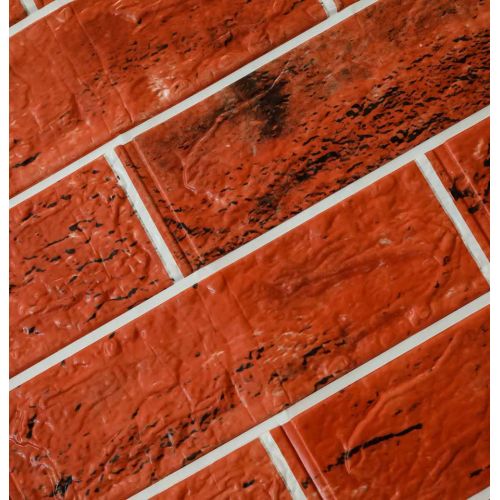 Самоклеющаяся декоративная 3D панель кирпич контраст медь 680x680x4 мм