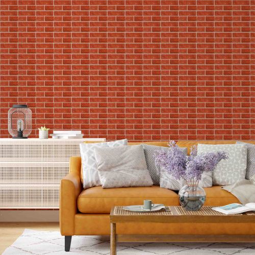 Самоклеющаяся декоративная 3D панель кирпич контраст медь 680x680x4 мм