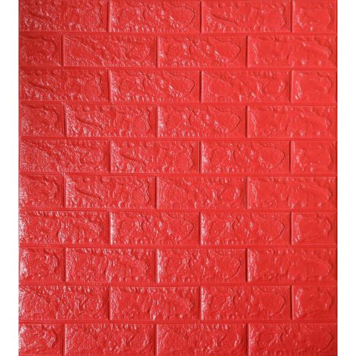 Самоклеющаяся декоративная 3D красный кирпич 700x770x5 мм