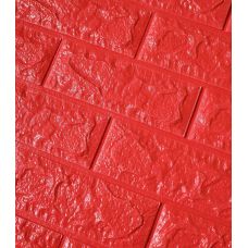 Самоклеющаяся декоративная 3D красный кирпич 700х770х5 мм