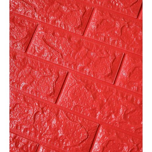 Самоклеющаяся декоративная 3D красный кирпич 700x770x5 мм