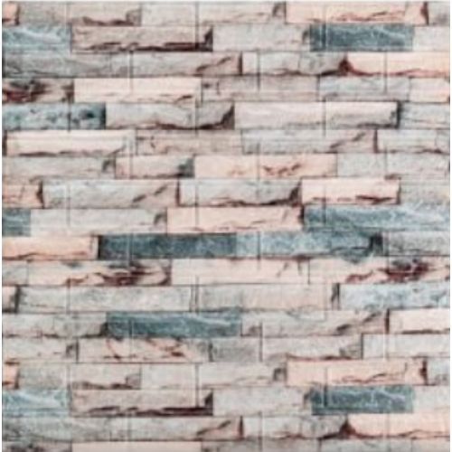 Самоклеющаяся декоративная 3D панель серо-синий кирпич 700x770x3 мм