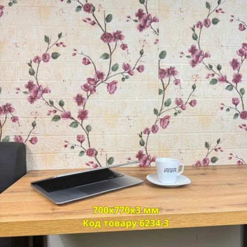 Самоклеющаяся декоративная 3D панель Сакура 700x770x3 мм