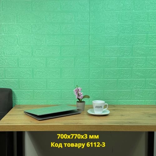 Самоклеющаяся 3D панель под мятный кирпич 700x770x3 мм